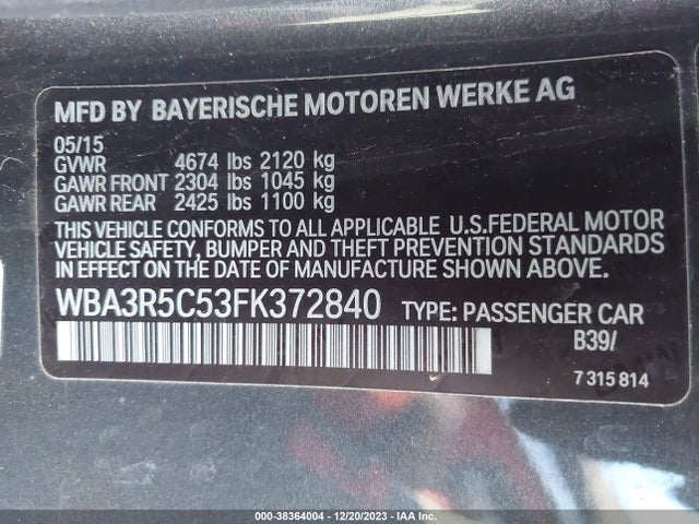 WBA3R5C53FK372840 BMW 435i Xdrive