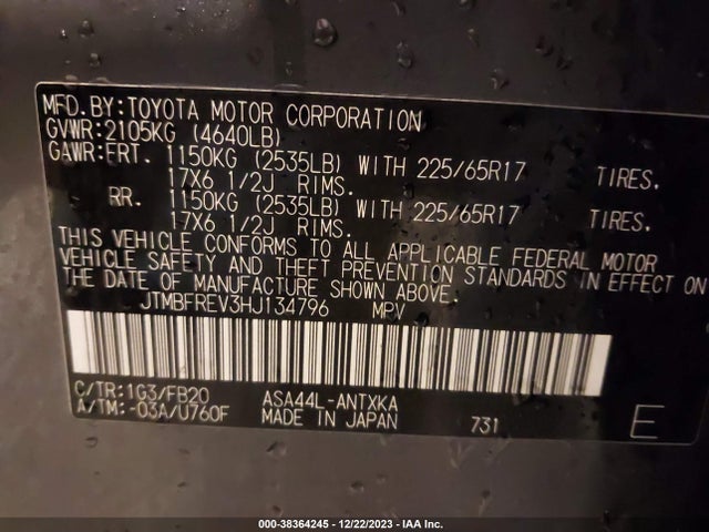 Toyota RAV4 LE 2017 JTMBFREV3HJ134796 Image 9
