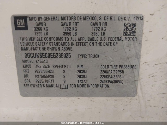 Chevrolet Silverado 1500 2lz 2014 3GCUKSEC0EG335935 Image 9