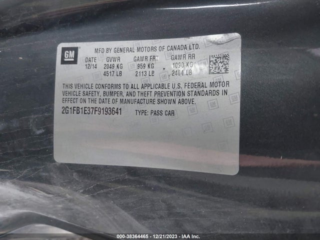 Chevrolet Camaro 2ls 2015 2G1FB1E37F9193641 Image 9
