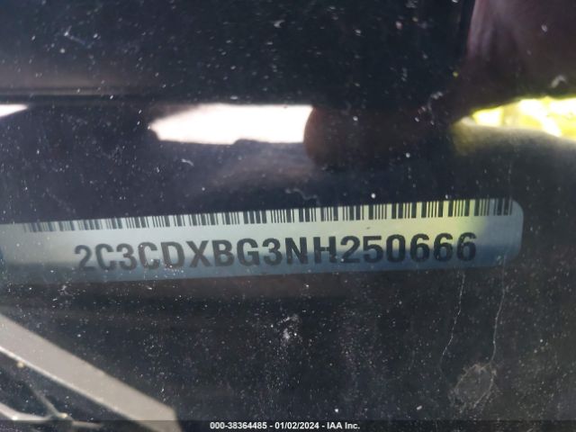 2C3CDXBG3NH250666 Dodge Charger Sxt Rwd