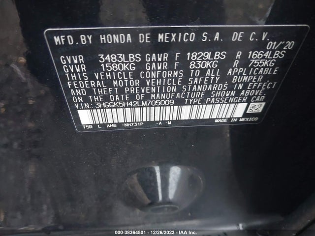Honda FIT LX 2020 3HGGK5H42LM705009 Image 9