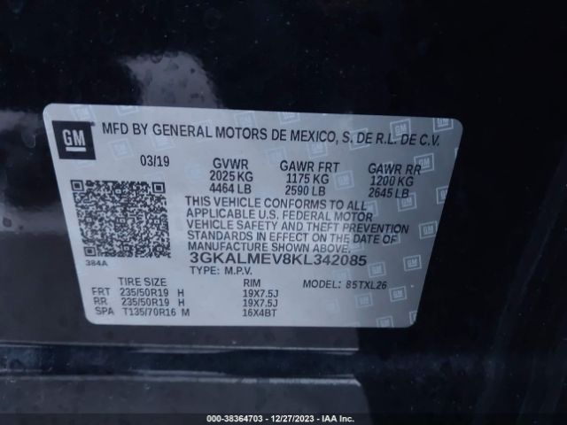 3GKALMEV8KL342085 GMC Terrain Sle