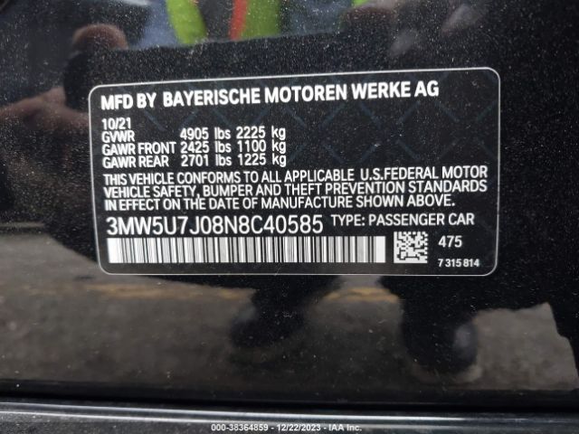 3MW5U7J08N8C40585 BMW 3 Series M340i