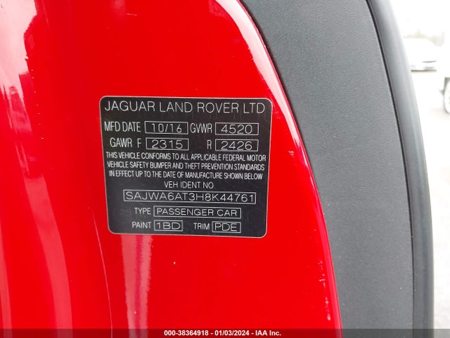 SAJWA6AT3H8K44761 Jaguar F-type Premium