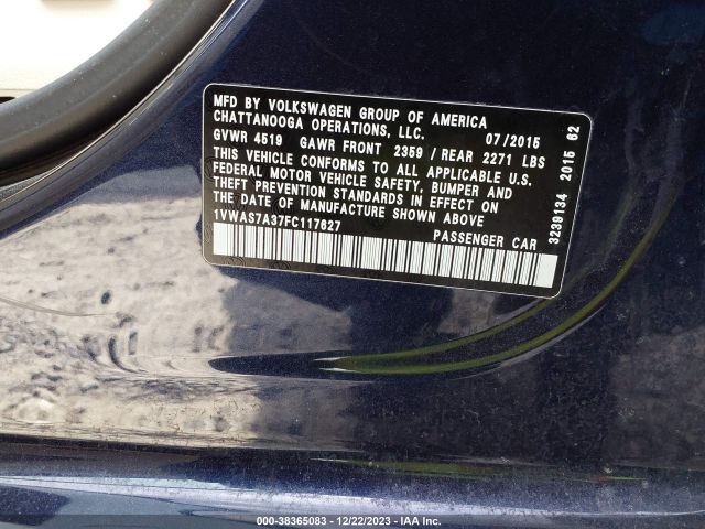 1VWAS7A37FC117627 Volkswagen Passat 1.8t Limited Edition