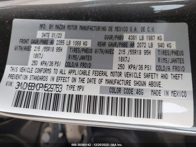 2023 MAZDA CX-30 2.5 S SELECT VIN: 3MVDMBBM0PM529763