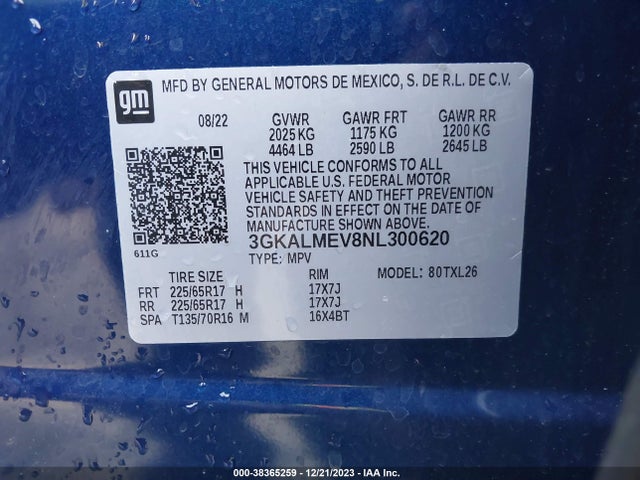 3GKALMEV8NL300620 GMC Terrain Fwd Sle