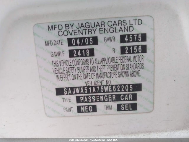 2005 JAGUAR X-TYPE SAJWA51A75WE62205 Photo 8