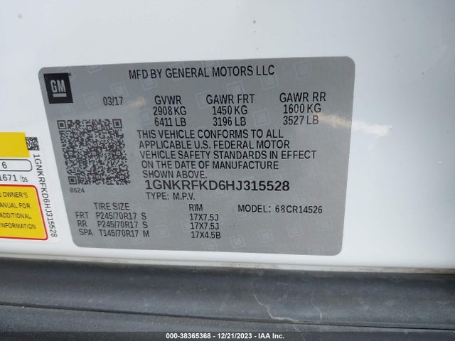 Chevrolet Traverse Ls 2017 1GNKRFKD6HJ315528 Image 9
