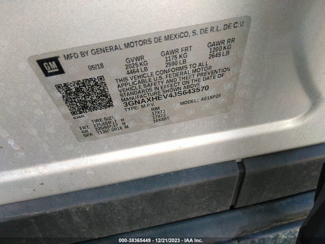Chevrolet EQUINOX LS 2018 3GNAXHEV4JS643570 Image 9