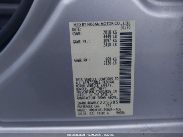 1N4BL4DW6LC225585 Nissan Altima Sv Intelligent Awd