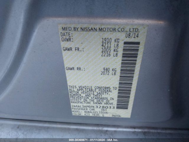 1N4AL3AP6FN328033 Nissan Altima
