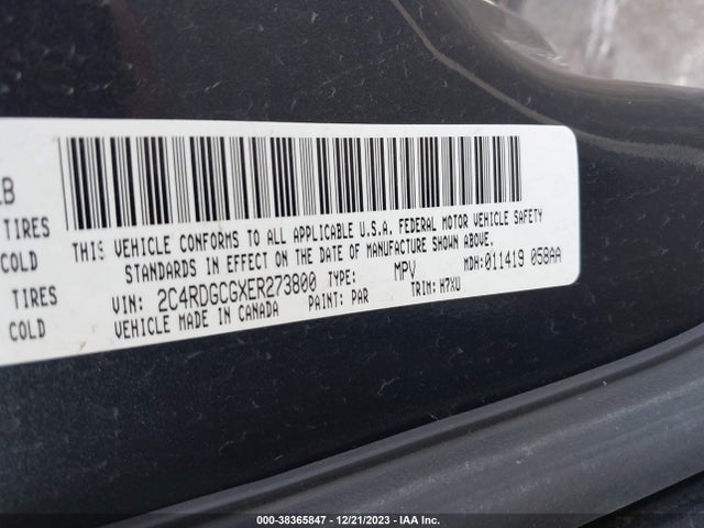 Dodge Grand Caravan Sxt 2014 2C4RDGCGXER273800 Image 9