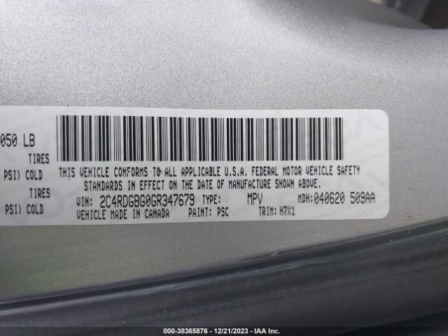 2C4RDGBG0GR347679 Dodge Grand Caravan American Value Pkg