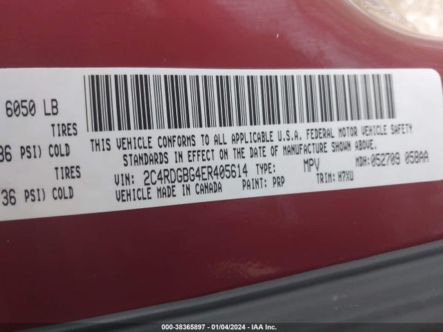 Dodge Grand Caravan Avp/se 2014 2C4RDGBG4ER405614 Image 9