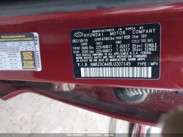 Hyundai Tucson Value 2020 KM8J3CA48LU207145 Image 9