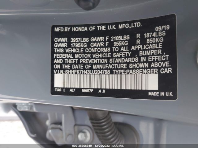 SHHFK7H43LU204798 Honda Civic Sport