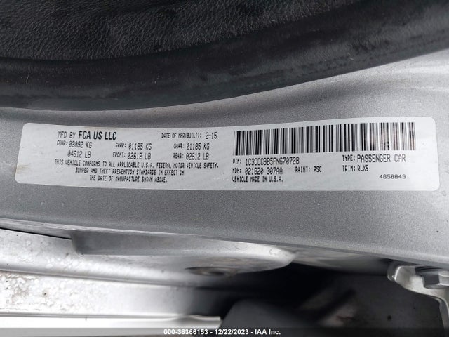 Chrysler 200 S 2015 1C3CCCBB5FN670728 Image 9
