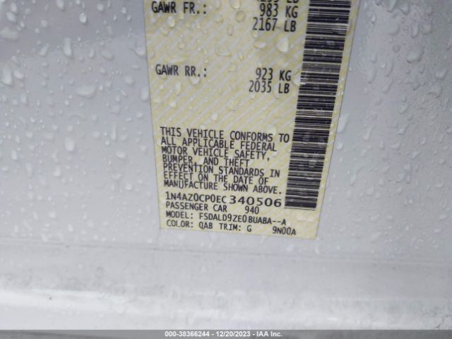 1N4AZ0CP0EC340506 Nissan LEAF SV