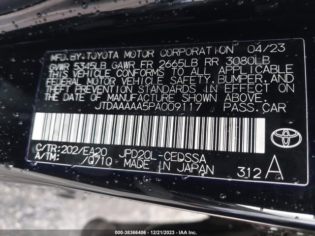 Toyota Mirai Xle 2023 JTDAAAAA5PA009117 Image 9