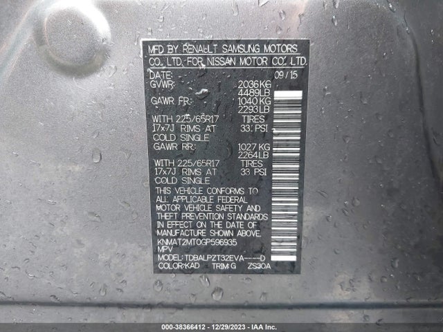 Nissan ROGUE S 2016 KNMAT2MT0GP596935 Image 9