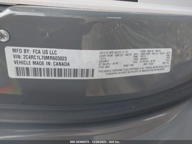 2C4RC1L70MR603023 Chrysler Pacifica Hybrid Touring L