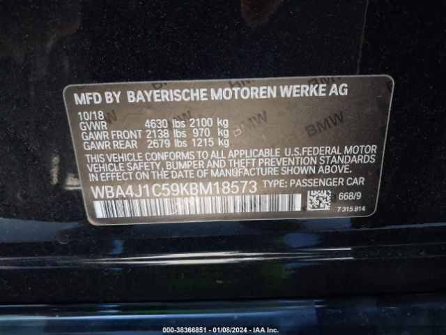WBA4J1C59KBM18573 BMW 430i Gran Coupe