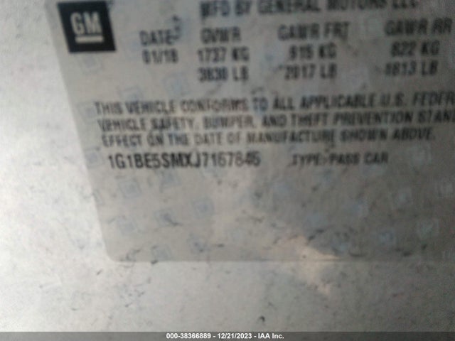 Chevrolet Cruze Lt Auto 2018 1G1BE5SMXJ7167846 Image 9