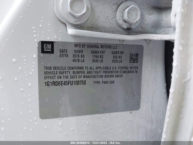 Chevrolet Volt 2015 1G1RD6E45FU108750 Image 9