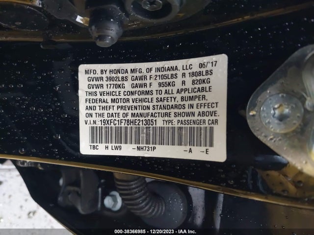 Honda Civic Ex-l 2017 19XFC1F78HE213051 Image 9