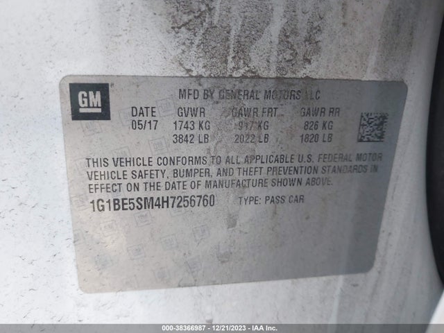 Chevrolet Cruze Lt Auto 2017 1G1BE5SM4H7256760 Image 9