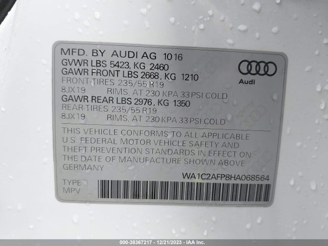 WA1C2AFP8HA068564 Audi Q5 2.0t Premium