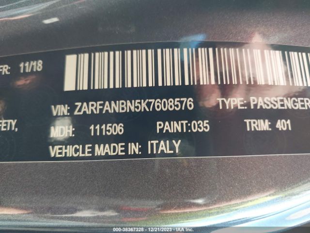 ZARFANBN5K7608576 Alfa Romeo Giulia Ti Sport Awd