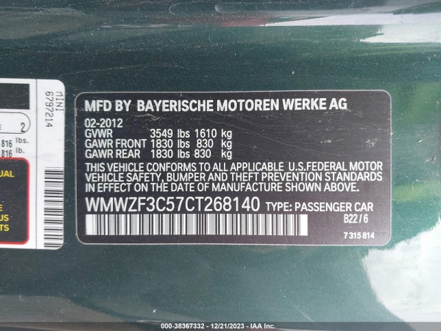 2012 MINI COOPER CLUBMAN WMWZF3C57CT268140 Photo 8