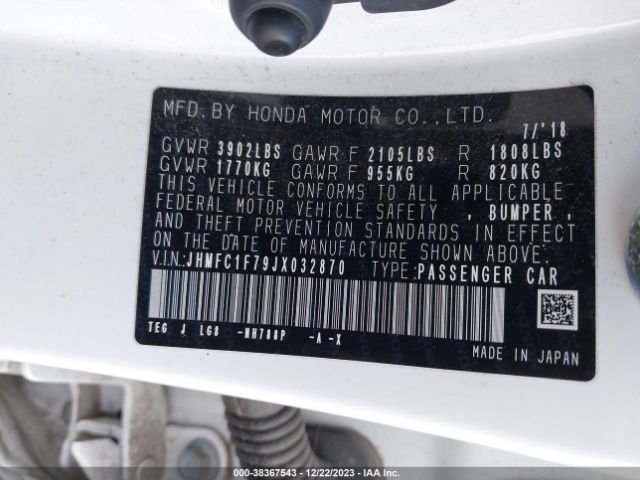 JHMFC1F79JX032870 Honda Civic Ex-l