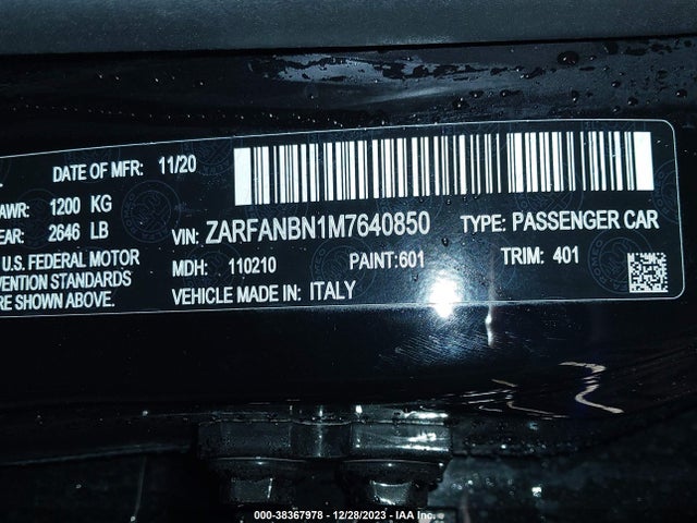 ZARFANBN1M7640850 Alfa Romeo Giulia Ti Sport