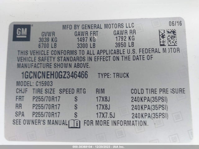 Chevrolet Silverado 1500 Wt 2016 1GCNCNEH0GZ346466 Image 9