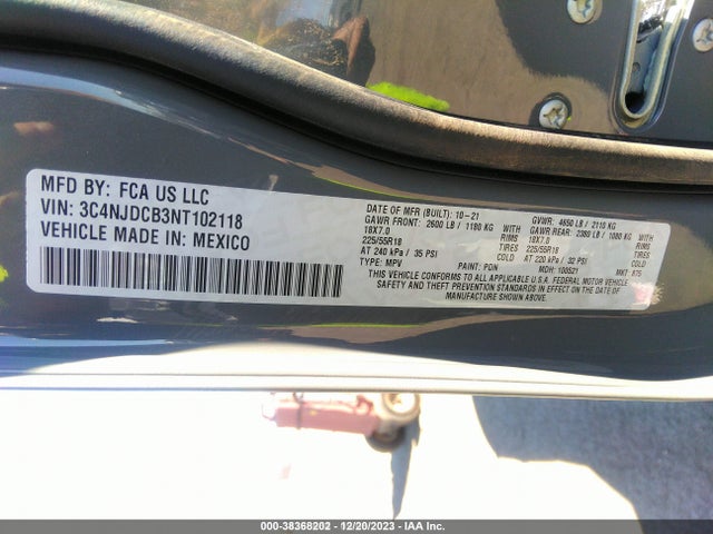 3C4NJDCB3NT102118 Jeep Compass Limited 4x4