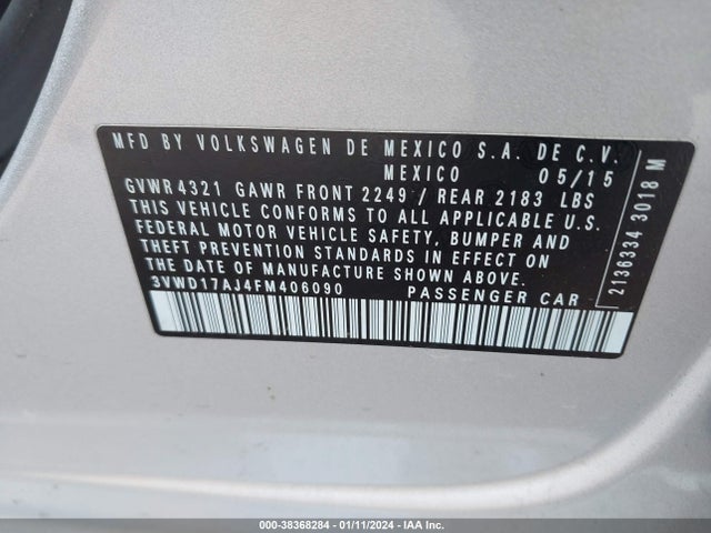 3VWD17AJ4FM406090 Volkswagen Jetta 1.8t Se