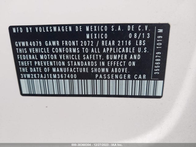 3VW2K7AJ1EM367400 Volkswagen Jetta 2.0l S
