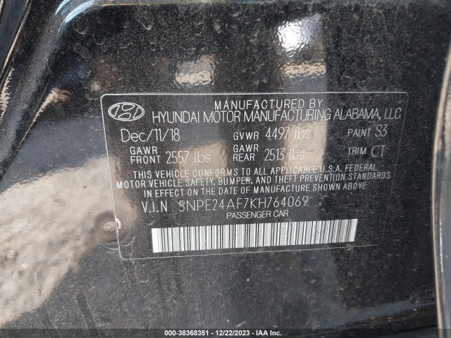 Hyundai SONATA SE 2019 5NPE24AF7KH764069 Image 9
