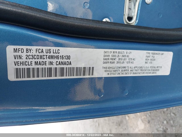 Dodge Charger R/t Rwd 2021 2C3CDXCT4MH616130 Image 9