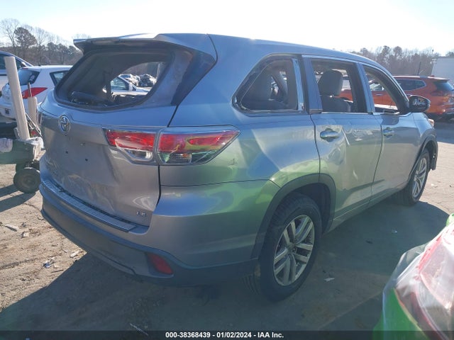 Toyota Highlander Le V6 2015 5TDZKRFH6FS064553 Image 4