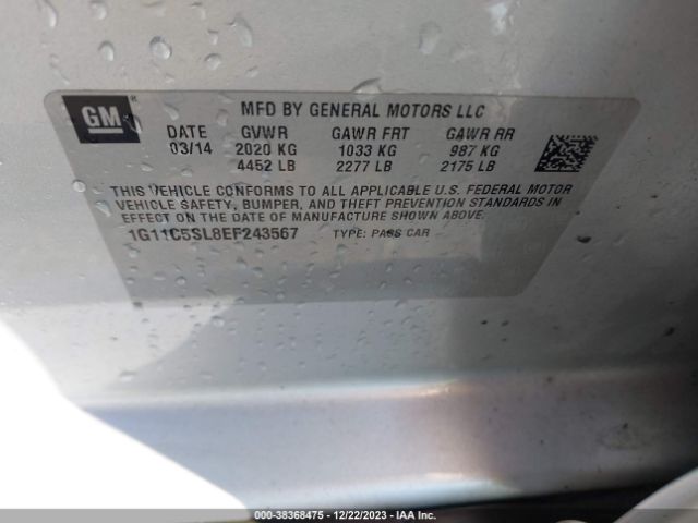 1G11C5SL8EF243567 Chevrolet MALIBU 1LT