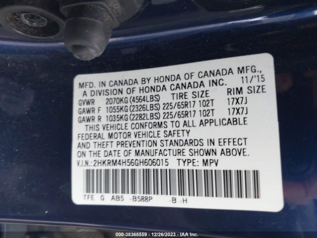 2HKRM4H56GH606015 Honda CR-V EX