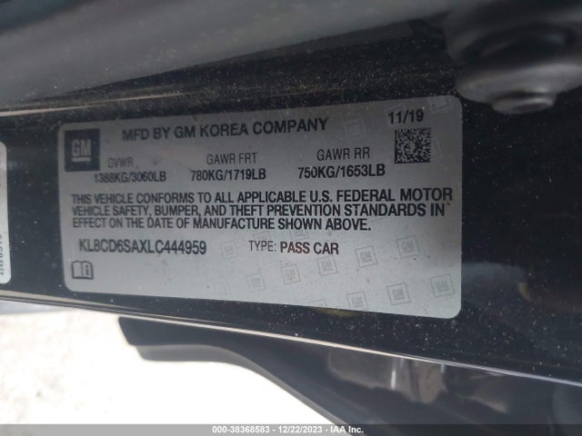 Chevrolet Spark Fwd 1lt Automatic 2020 KL8CD6SAXLC444959 Image 9