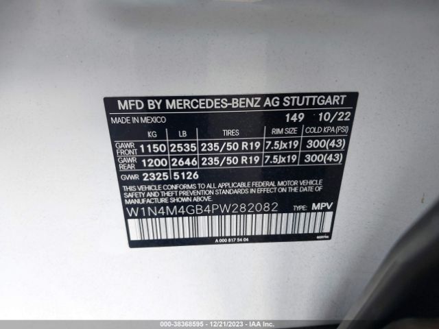 W1N4M4GB4PW282082 Mercedes-Benz GLB 250