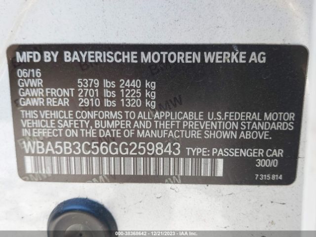 WBA5B3C56GG259843 BMW 535i Xdrive