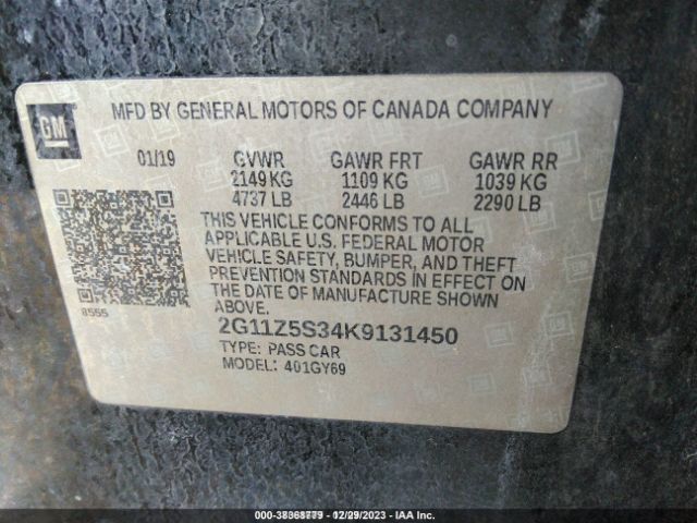 2G11Z5S34K9131450 Chevrolet IMPALA LT